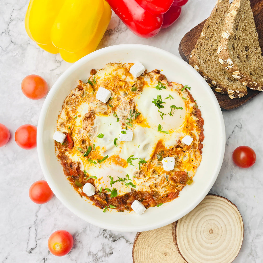 Classic Shakshouka with Multigrain Bread