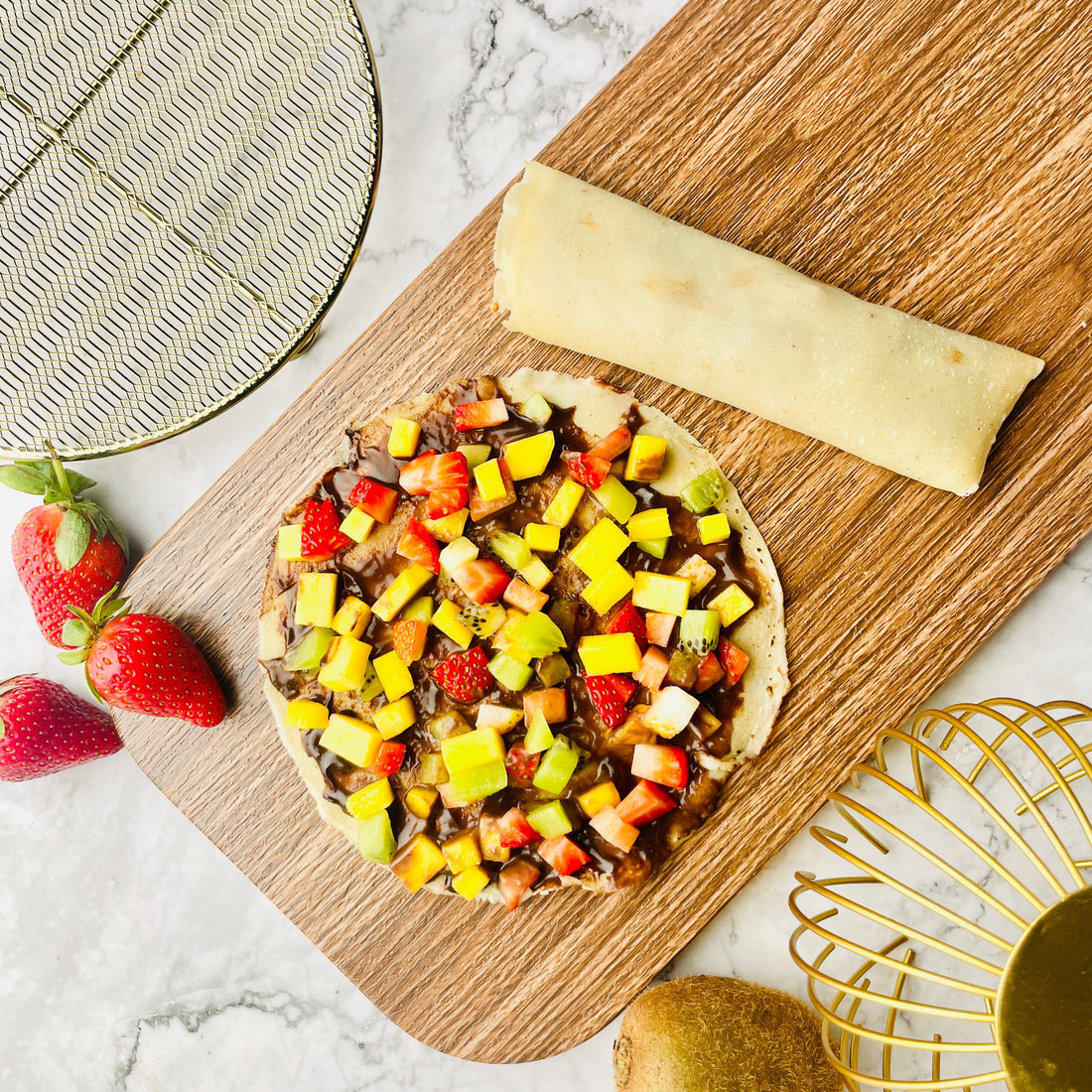Chocolate Fruit Protein Gluten Free Crepes